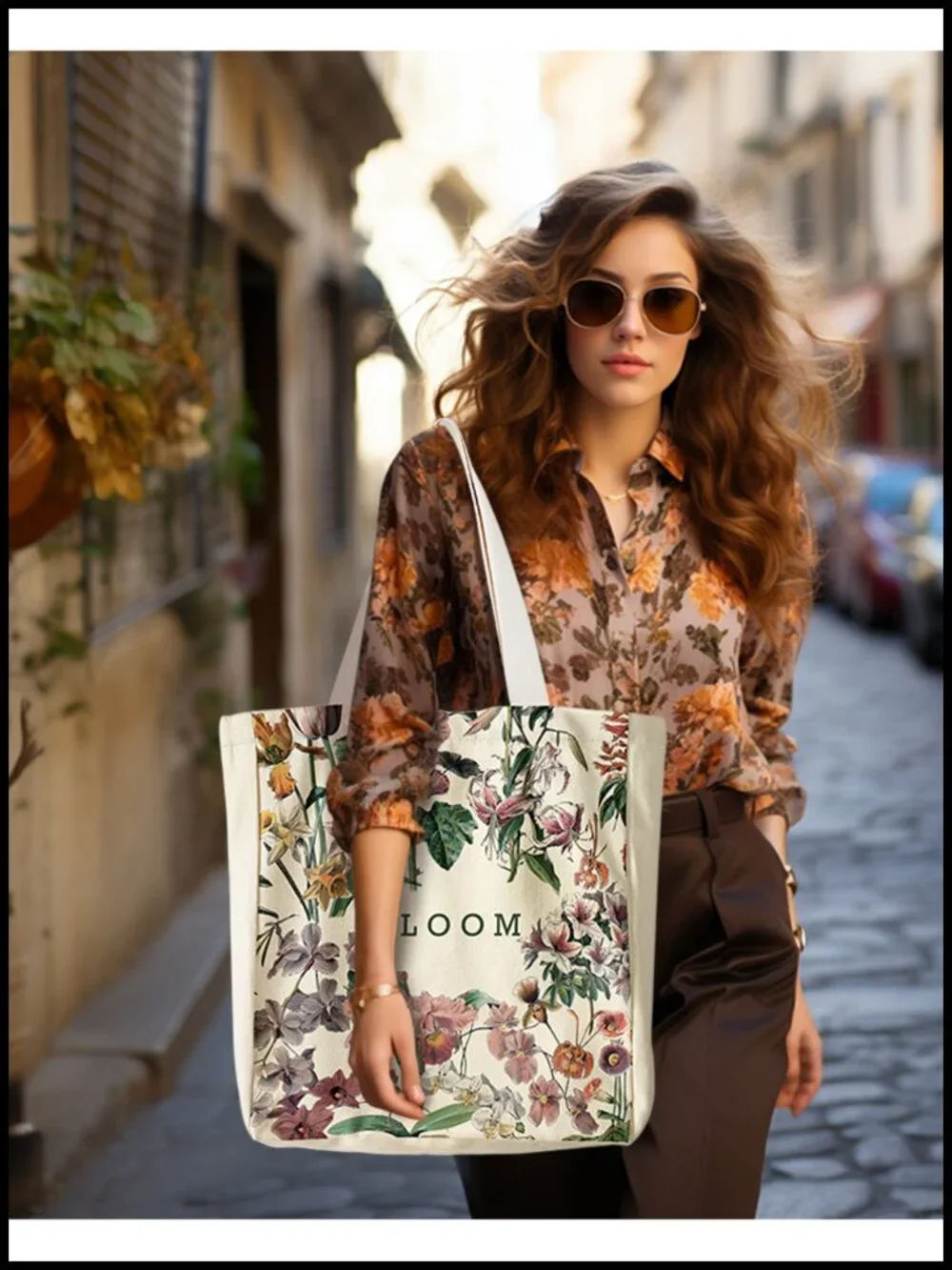 Heavy Duty Canvas Tote Bag with Zipper Pocket for Shopping